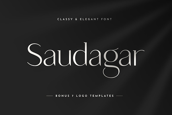 Saudagar Display Font + 7 Bonus Logo Free Font