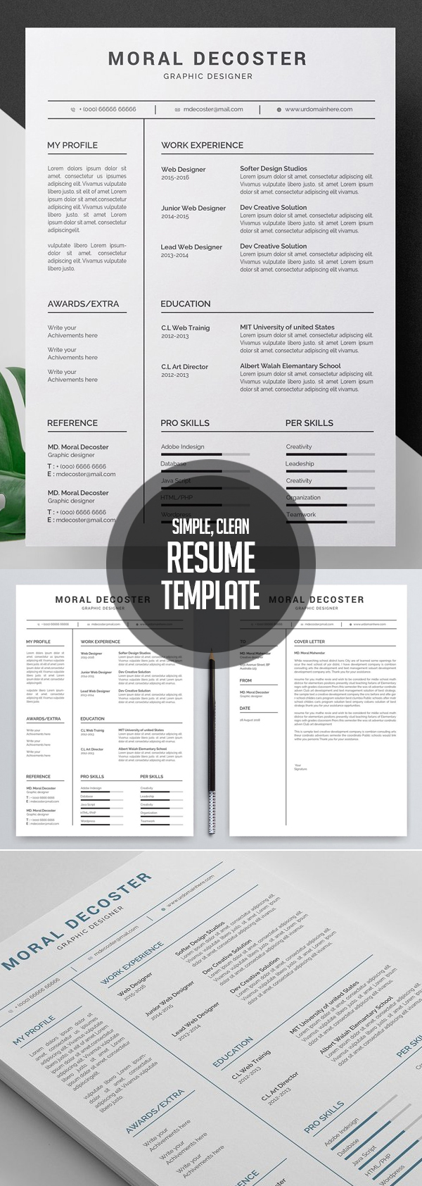 Simple Clean Resume / CV Template