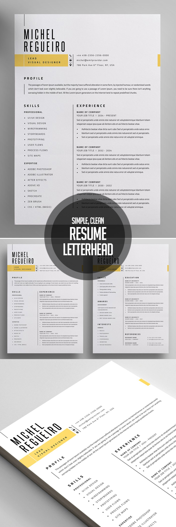 Clean Resume and Letterhead Design