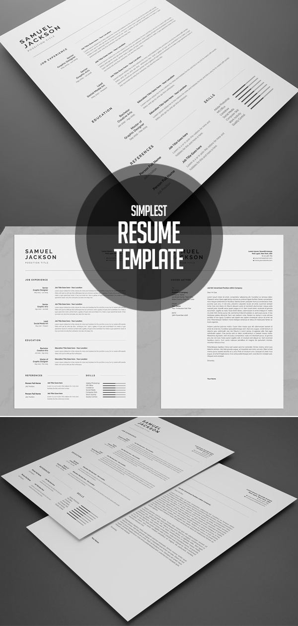 Simplest Resume Template and Cover Design