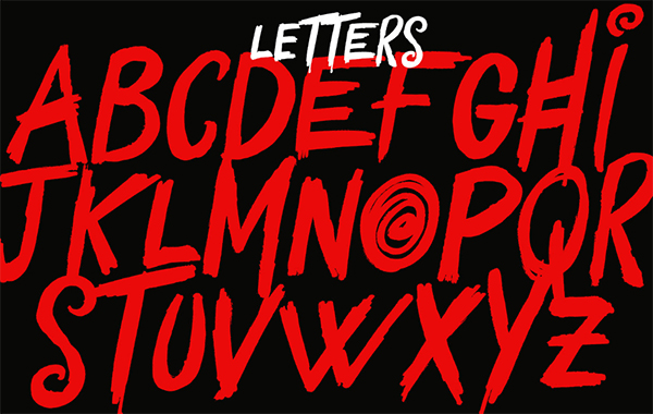 Yokai Font Letters and Numbers