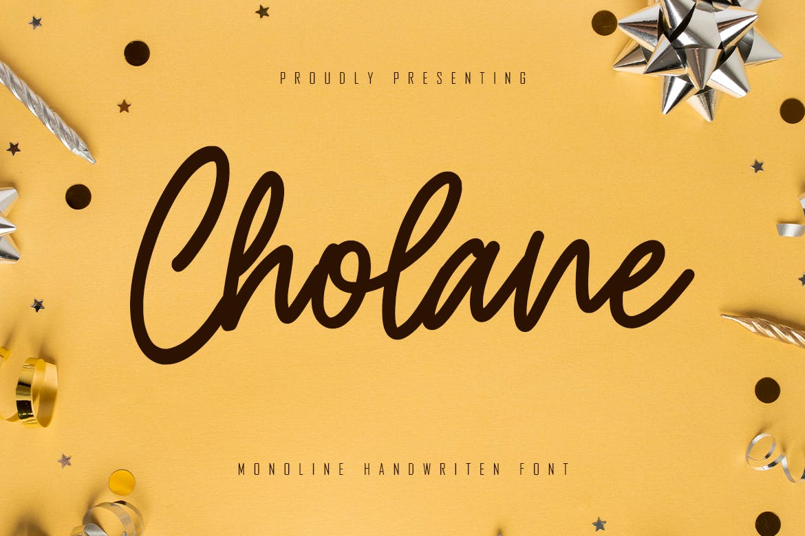 Cholane - Monoline Handwritten Font Font