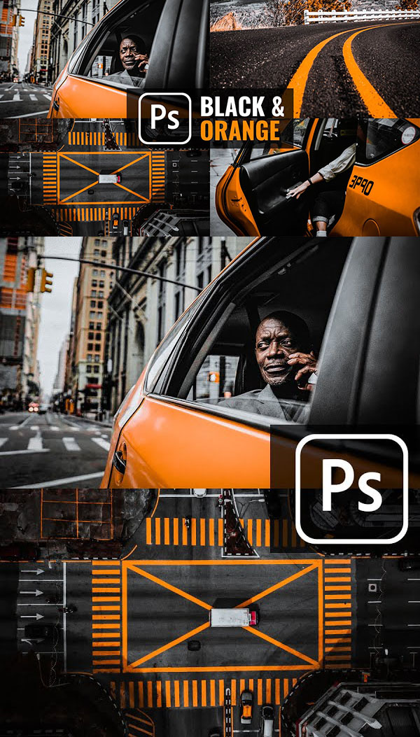 How to Create Black & Orange Presets - Color Grading Effect in Photoshop Tutorial