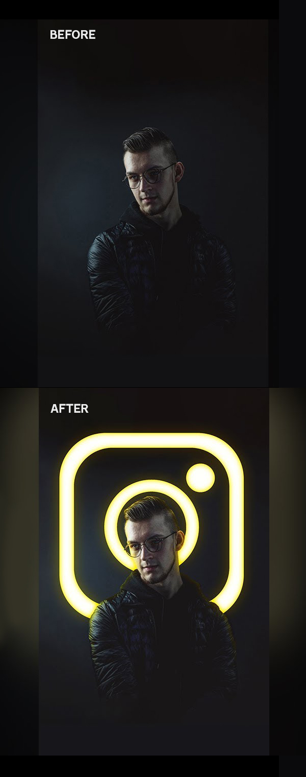 How to Make Glowing Instagram Logo Effect, Photo Effect in Photoshop Tutorial