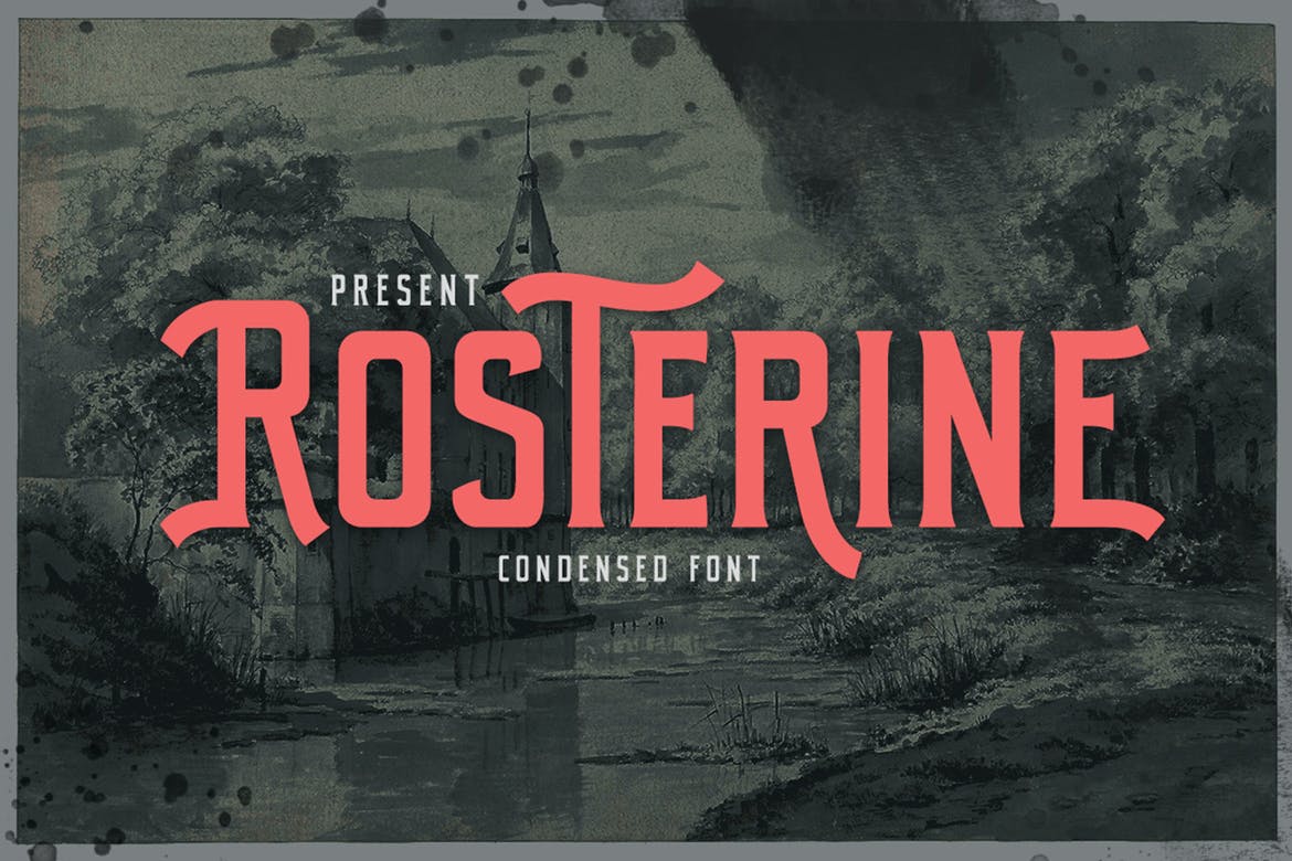 Rosterine - Condensed Font Font
