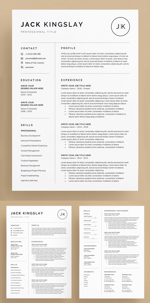 JK Resume / CV Template