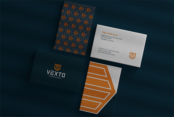 Vexto Engenharia Identity Business Card Design