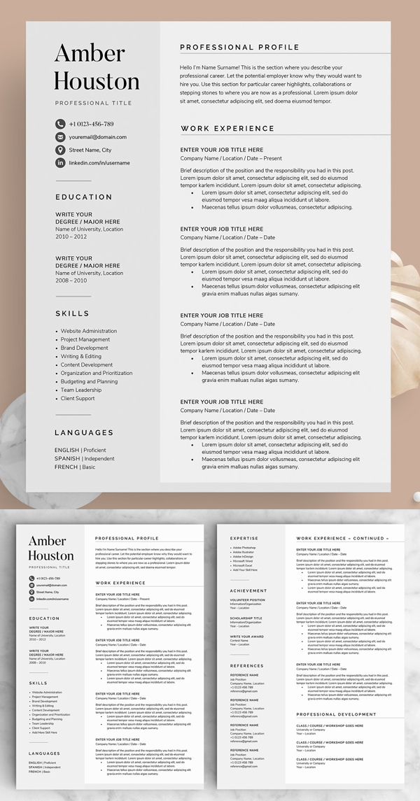 The Amber Resaume CV Template