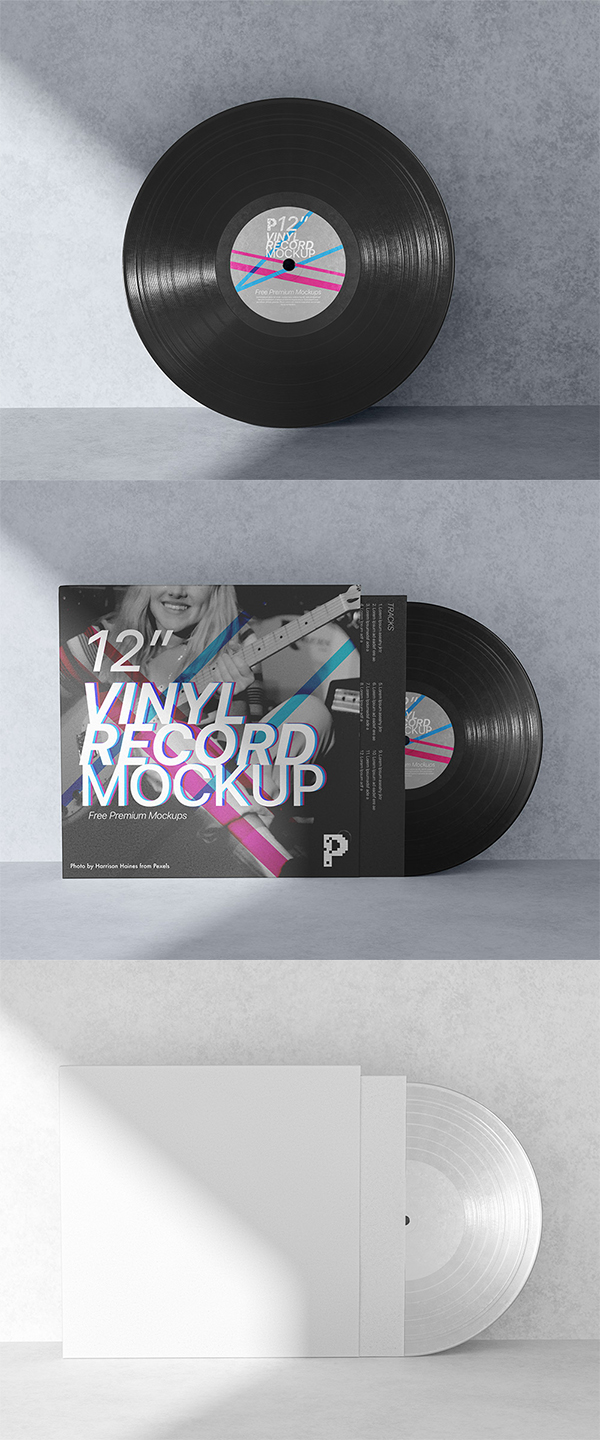 Free Vinyl Record Mockup