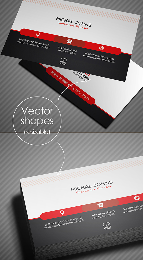 Free Real Estate Business Card PSD Vector Format