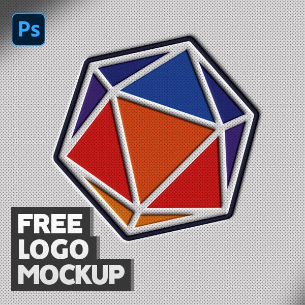 Free Logo Mockup with Emboss and Overlay Shadows