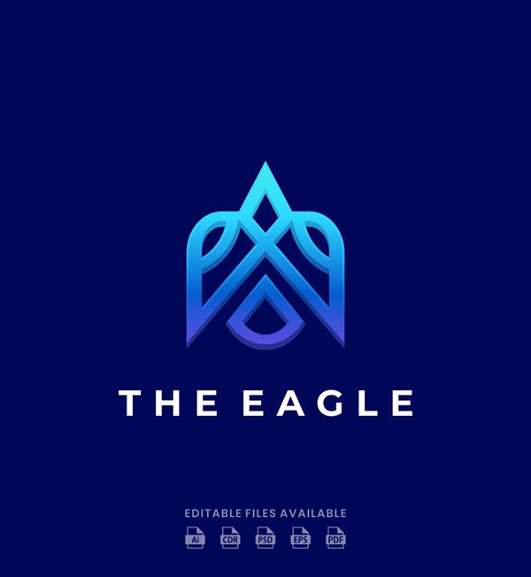 Eagle Line Art Gradient Logo