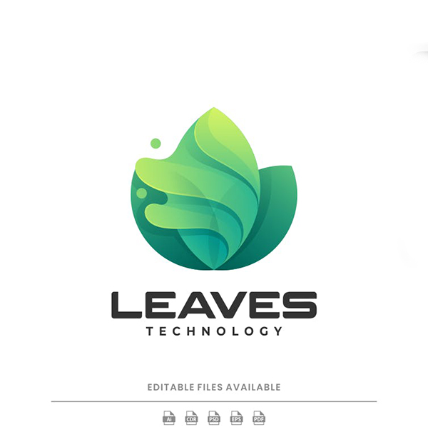Leaves Gradient Colorful Logo