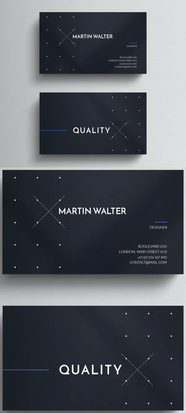 Dark Minimal Business Card Design