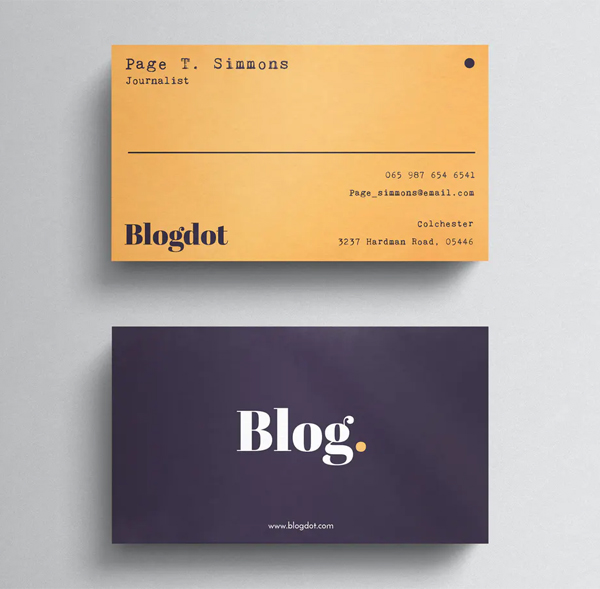 Minimal Blogger Business Card