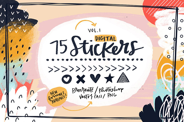Brush Stamp Stickers For Procreate
