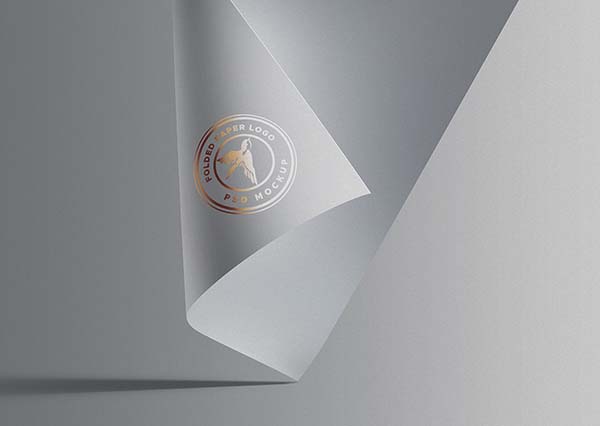 Free Folded Paper Logo Mockup