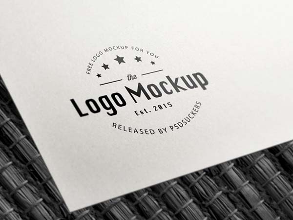 Free B&W Paper Logo MockUp