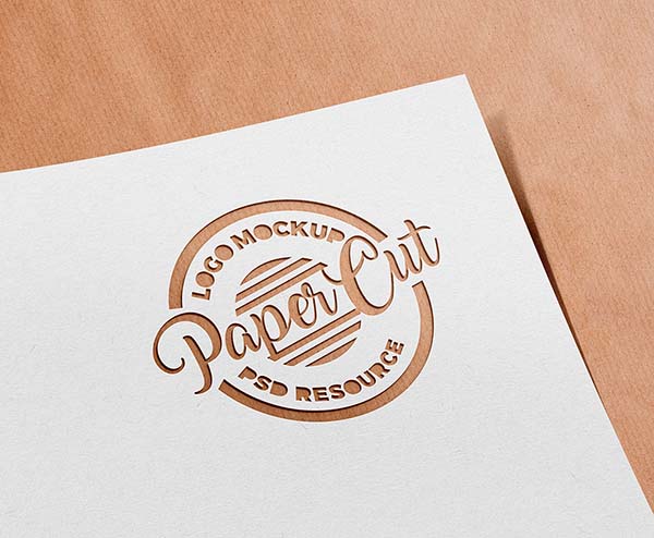 Free Paper Cutout Logo Mockup