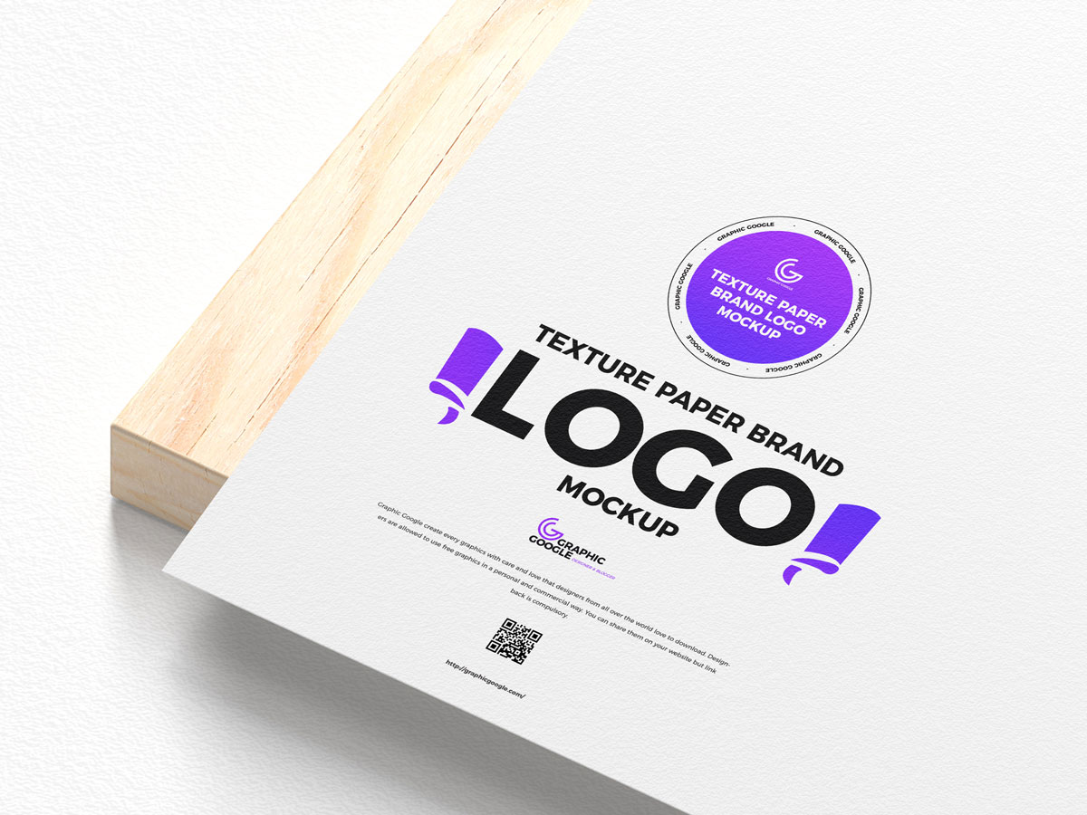 Free PSD Texture Paper Logo Mockup Design