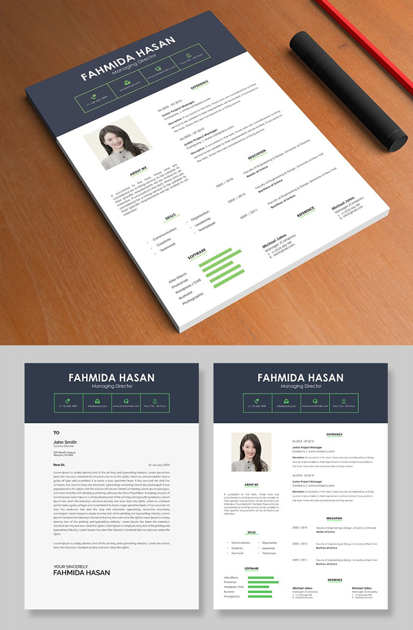 PSD Resume & Cover Letter Templates