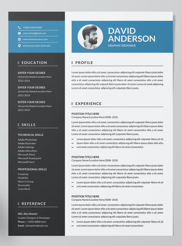 Creative Word Resume / CV Template