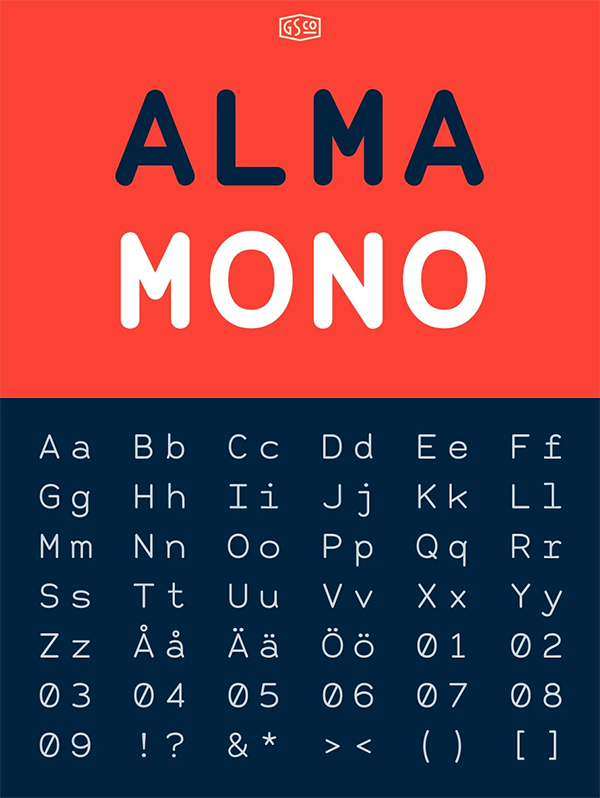 Alma Mono Rounded Font