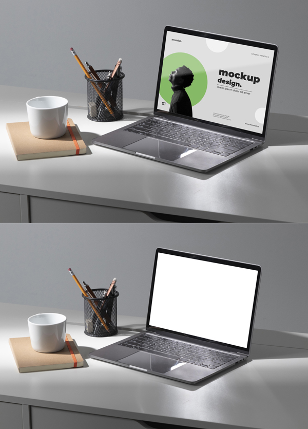 Free Desktop Workspace Mockup Design
