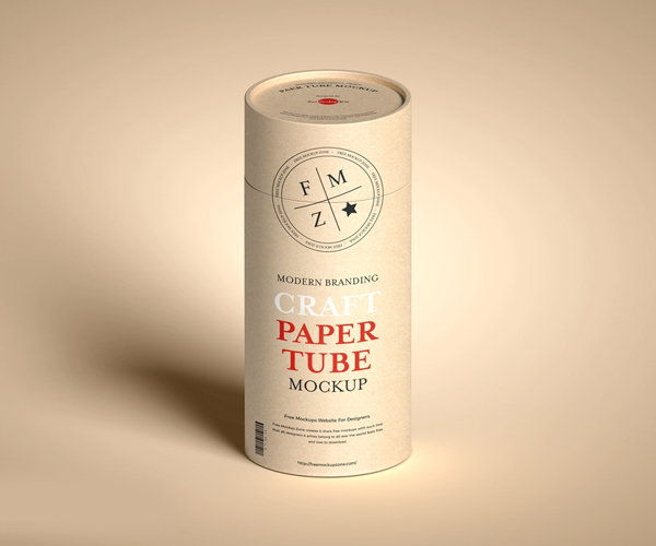 Free Craft Paper Tube Mockup