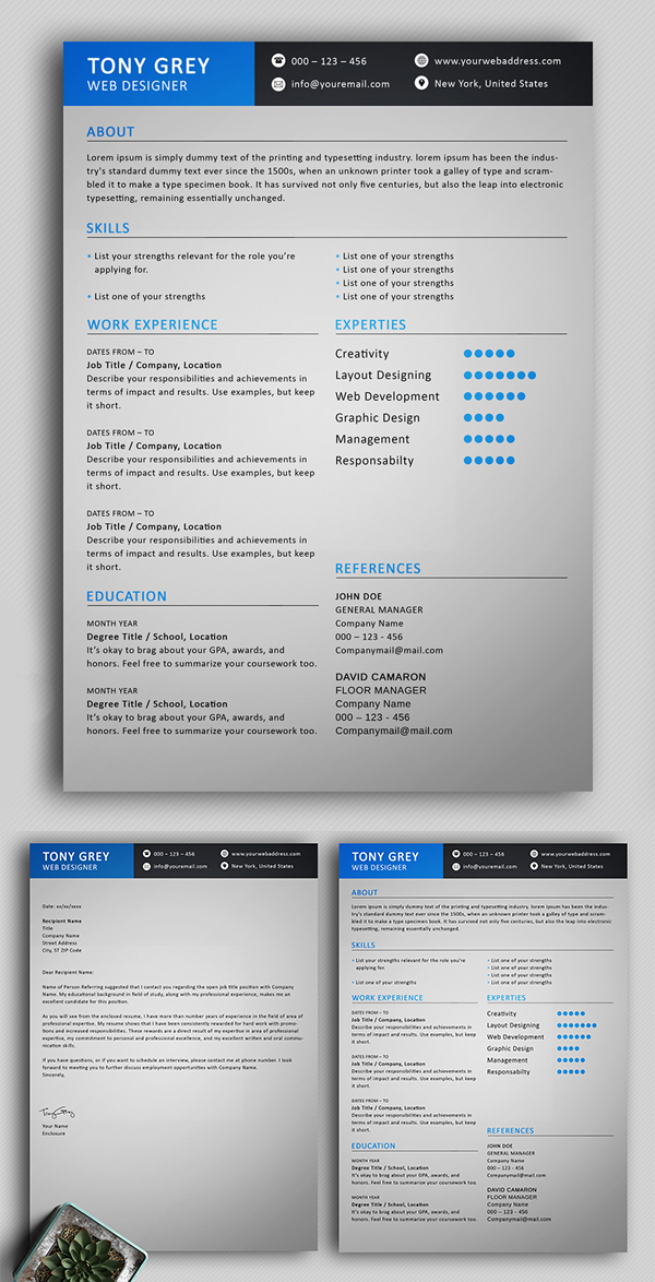 Free Elegant Resume Template with Cover Letter