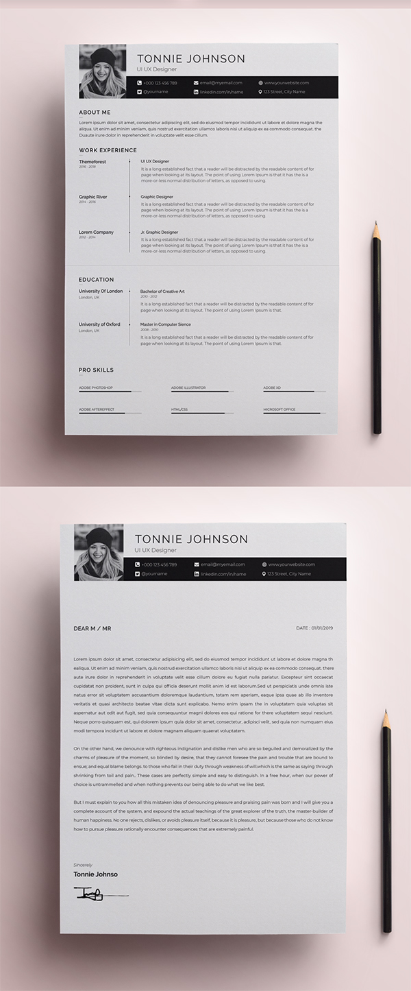 Free Resume/Cv Set with Cover Letter