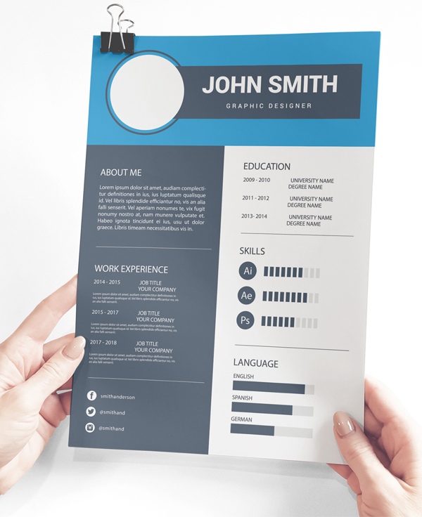 Free Download Corporate Resume Template