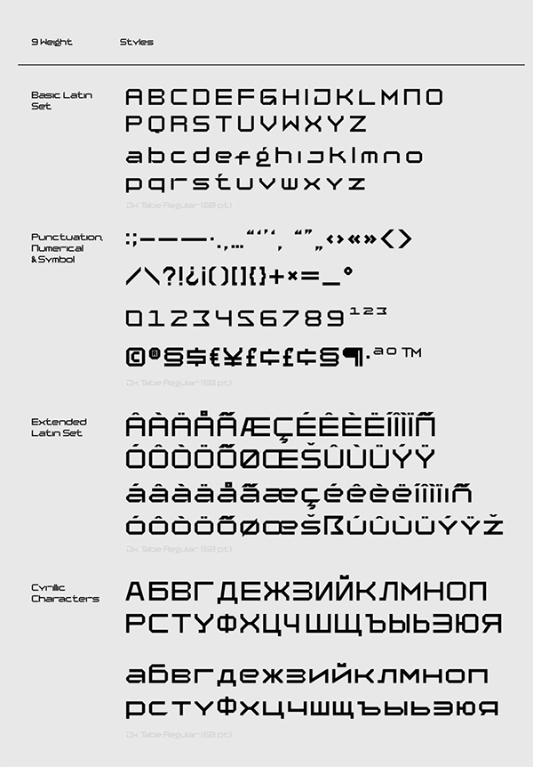 Jx Tabe - Techno Sans Serif  Font