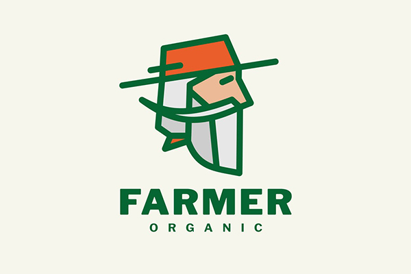 Farmer Organic Food Logo Template