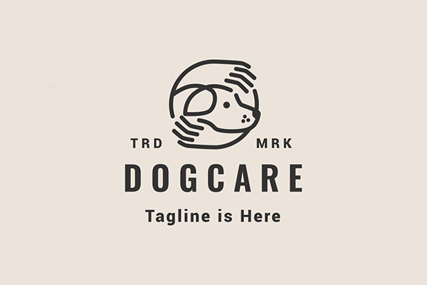 Dog Care Hipster Logo