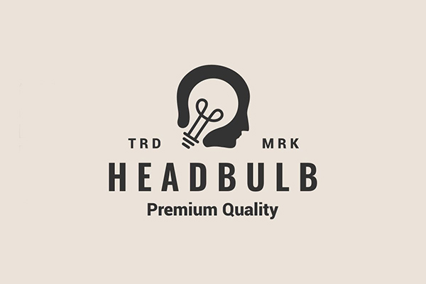 Head Bulb Hipster Logo