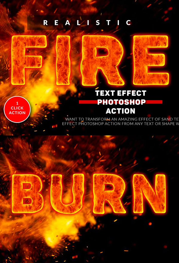 Fire Text Effect Photoshop Action