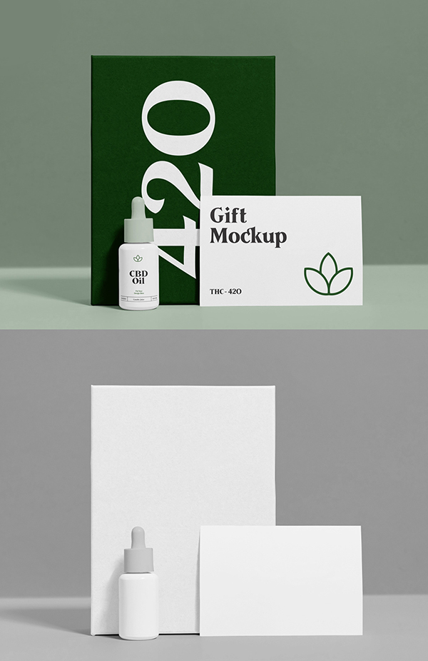 Free Gift Package Mockup