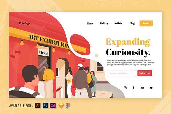 The Art Exhibition Web Illustration