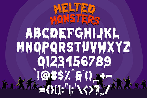 Melted Monster Halloween Font