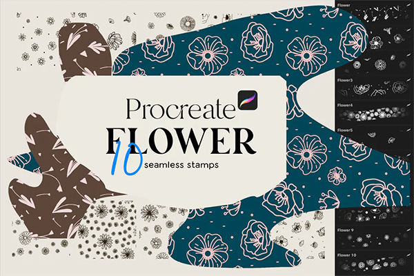 Flowers stamps for Procreate