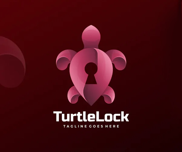 Turtle Lock Gradient Logo