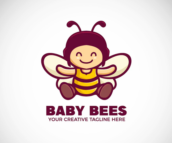 Baby Bee Cartoon Logo