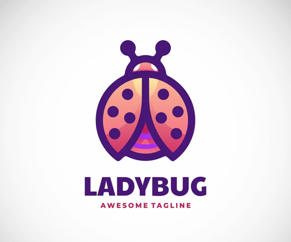 Lady Bug Color Mascot Logo