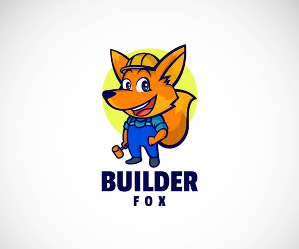 Fox Cartoon Character Logo