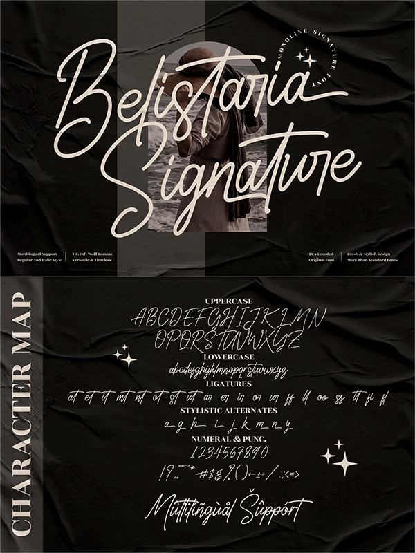 Belistaria Signature Monoline Script Font