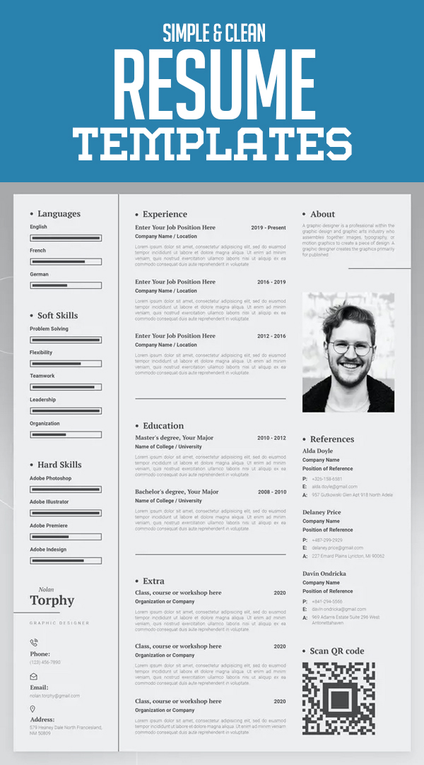 Single Page CV Resume Template