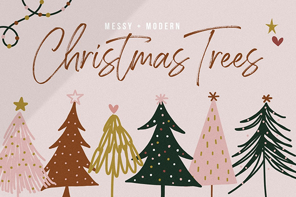 Modern Christmas Trees Illustrations