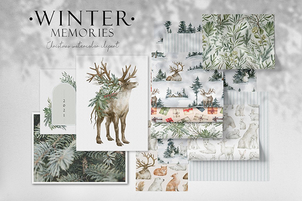 Winter Memories Watercolor Christmas