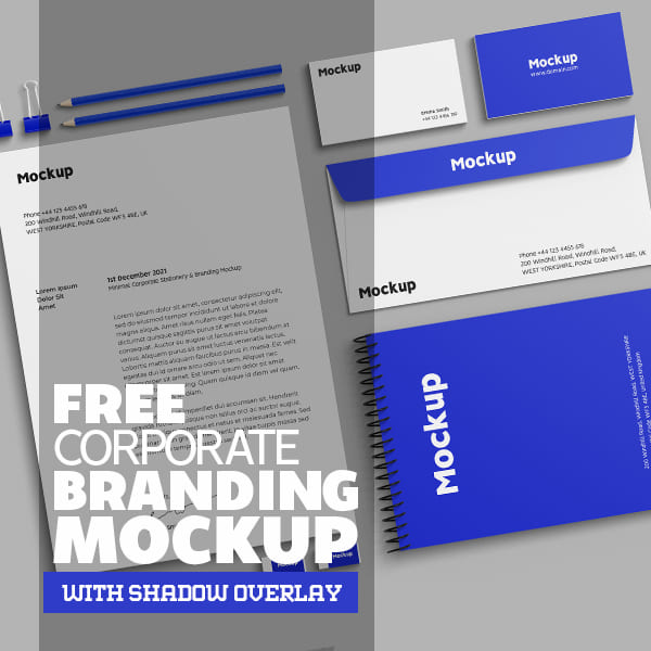 Free Minimal Corporate Branding Mockups with Overlay Effects